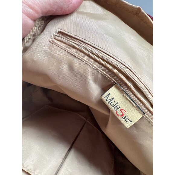 Multisac Red Maroon Faux Leather Mini Backpack Purse - Picture 15 of 16